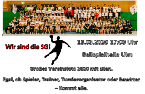 abgesagt Großes Vereinsfoto der SG Ulm & Wiblingen @ Ballspielhalle am Westbad Ulm